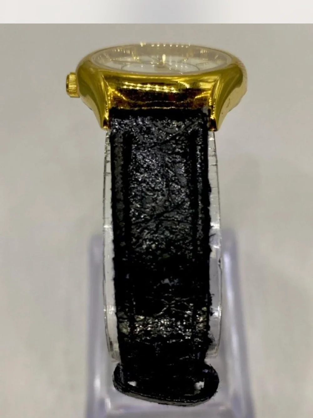 Caravelle ^^^  Gold-Tone Watch /  Black Strap * Luxury ***